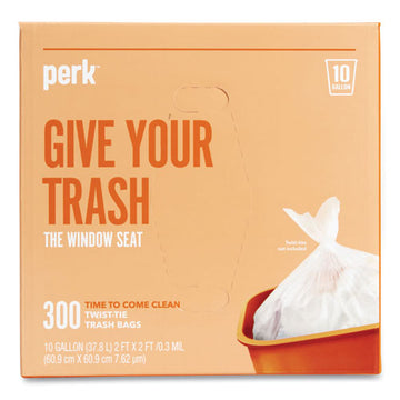 Perk™ Twist-tie Light-duty Can Liners, 10 Gal, 0.36 Mil, 24" X 24", Clear, 300-box freeshipping - TVN Wholesale